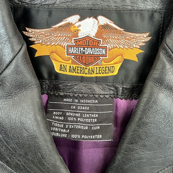 Harley Davidson Leather Trench Coat - Picture 3 of 4